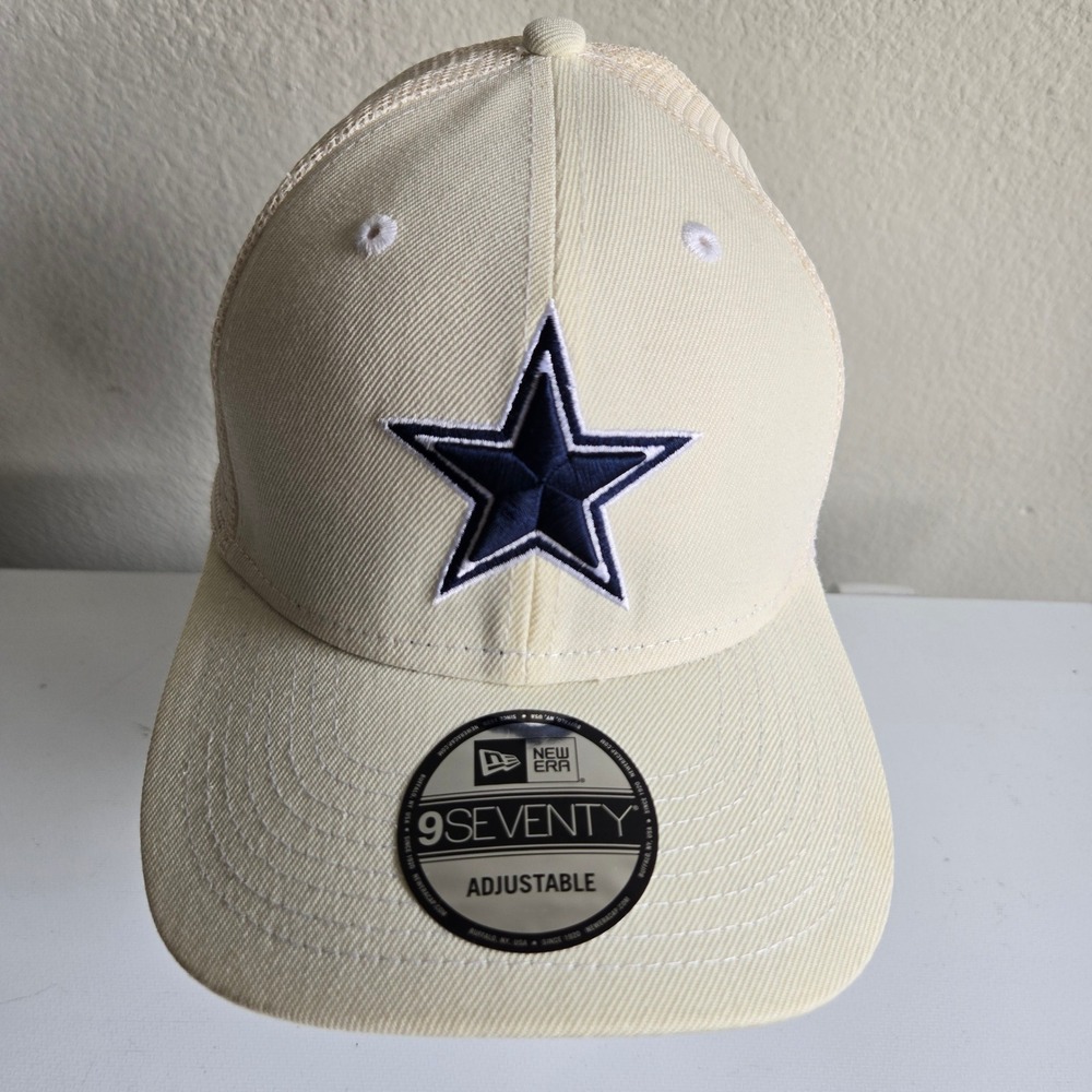 New Era Dallas Cowboys NFL Chrome 9SEVENTY Trucker Hat Cream Snapback Adjustable